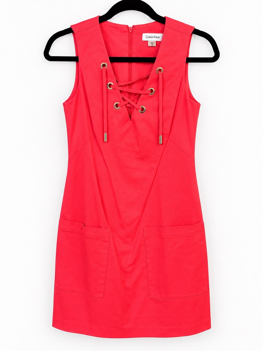 Calvin Klein Lace-Up Sleeveless Mini Dress